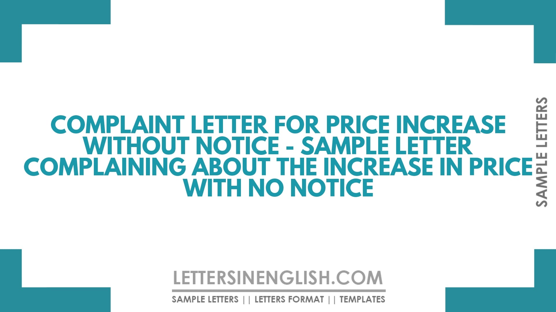 Complaint Letter for Price Increase Without Notice – Sample Letter Complaining About the Increase in Price With No Notice