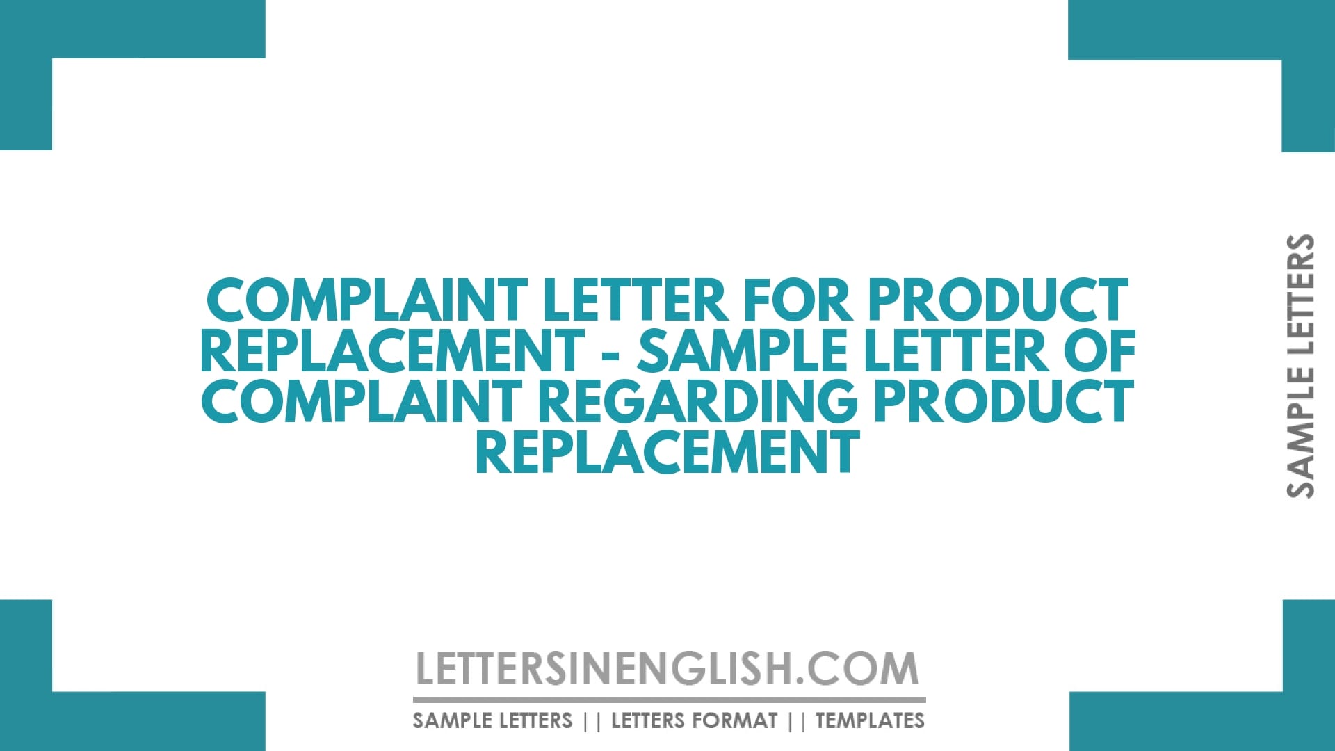 Complaint Letter for Product Replacement – Sample Letter of Complaint Regarding Product Replacement