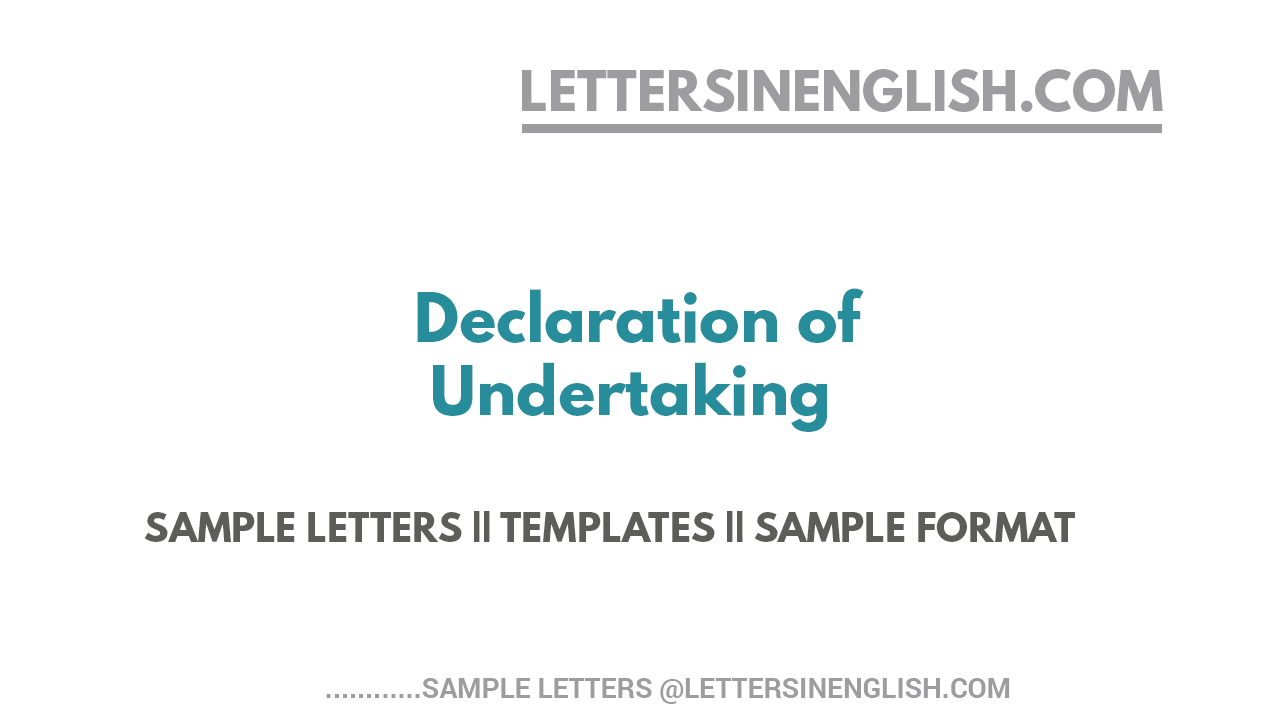 Declaration of Undertaking