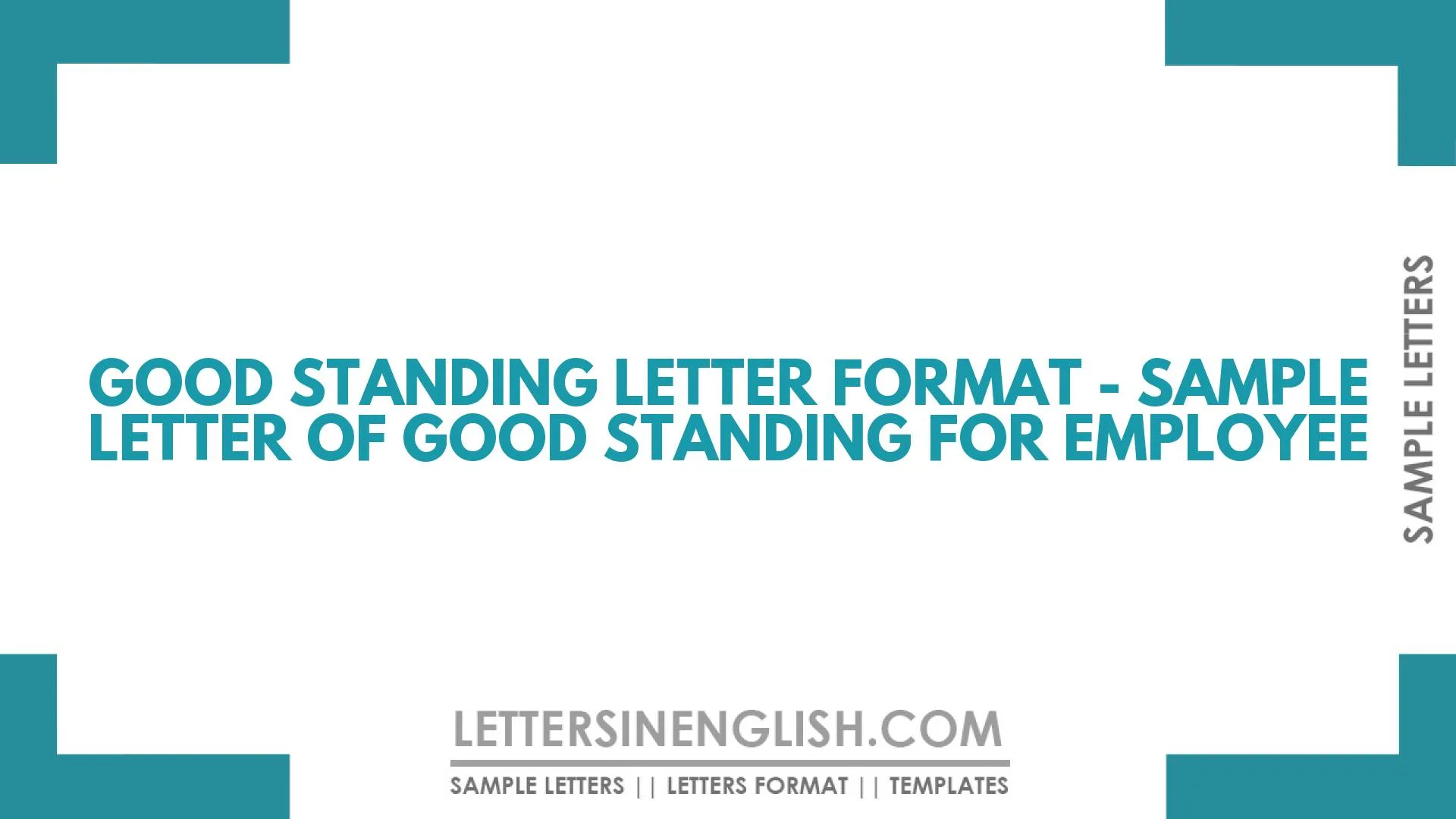 Good Standing Letter Format – Sample Letter of Good Standing for Employee