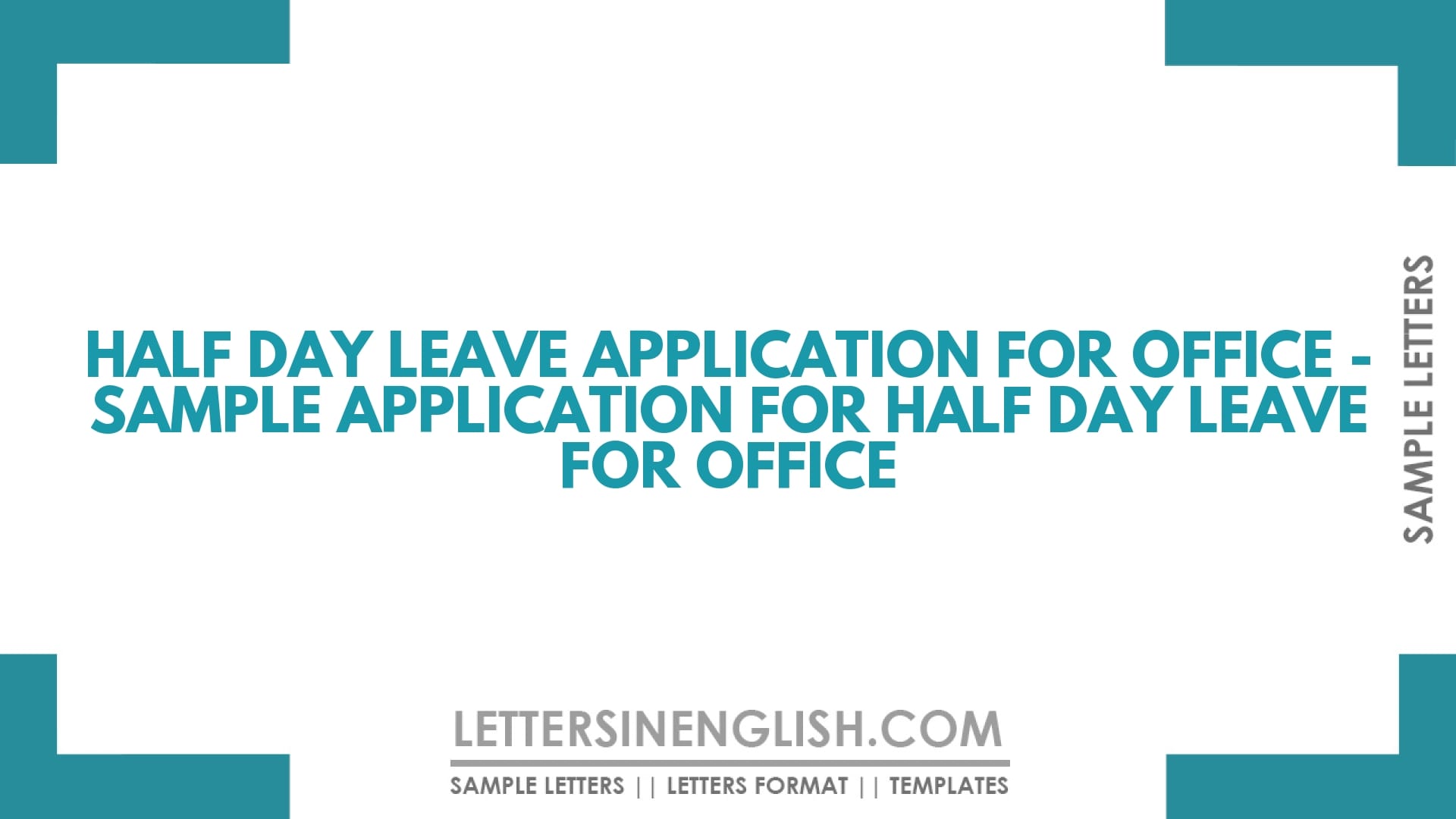 Half Day Leave Application for Office – Sample Application for Half Day Leave for Office