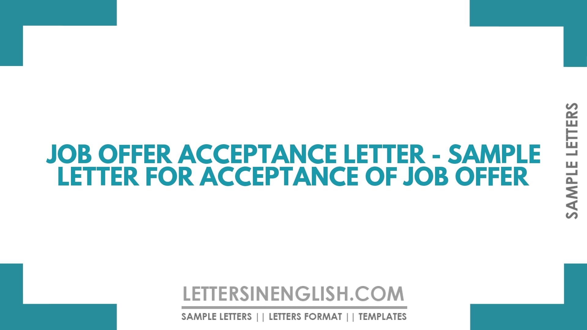 Job Offer Acceptance Letter - Sample Letter for Acceptance of Job Offer ...