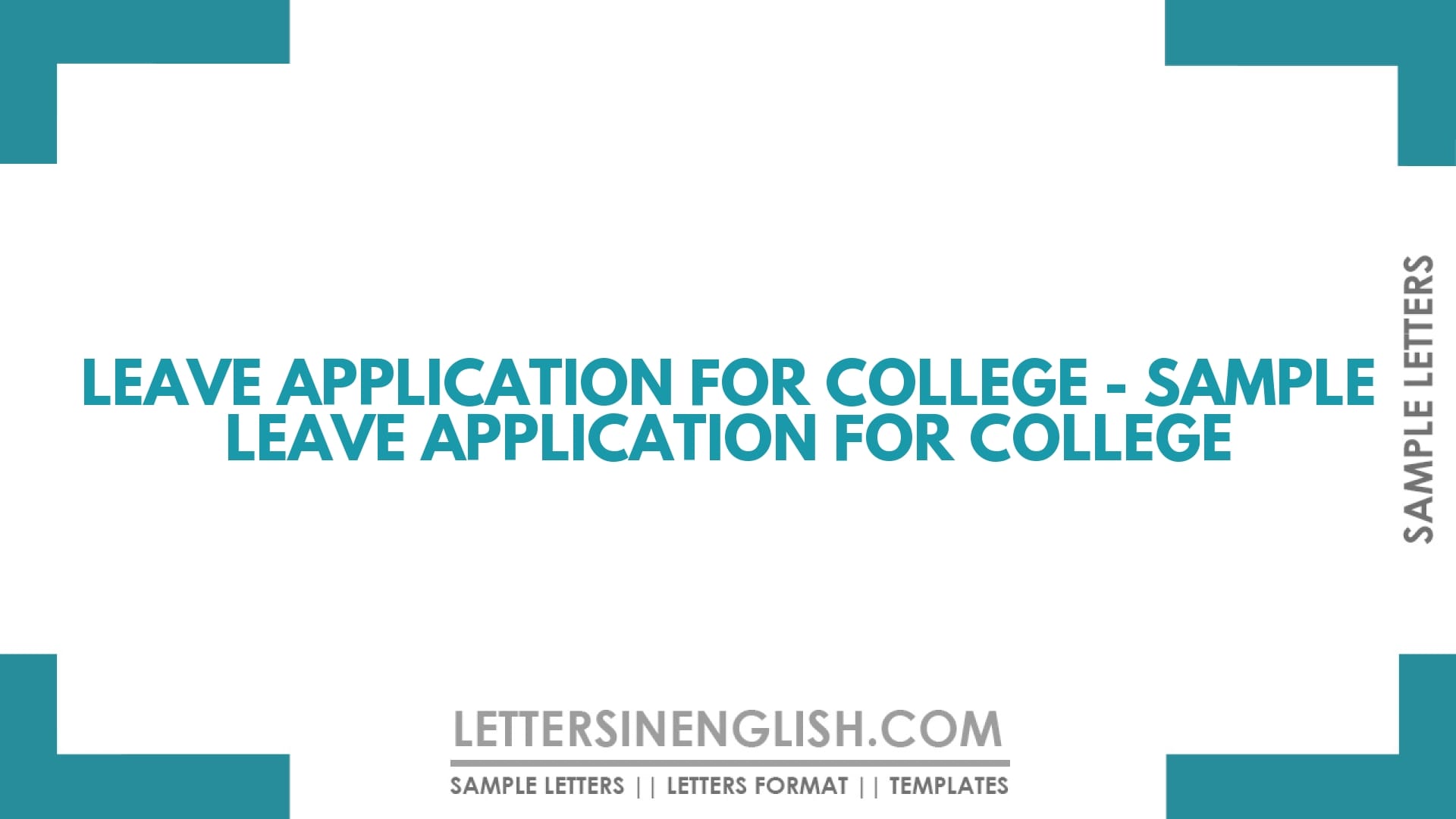 Leave Application for College – Sample Leave Application for College