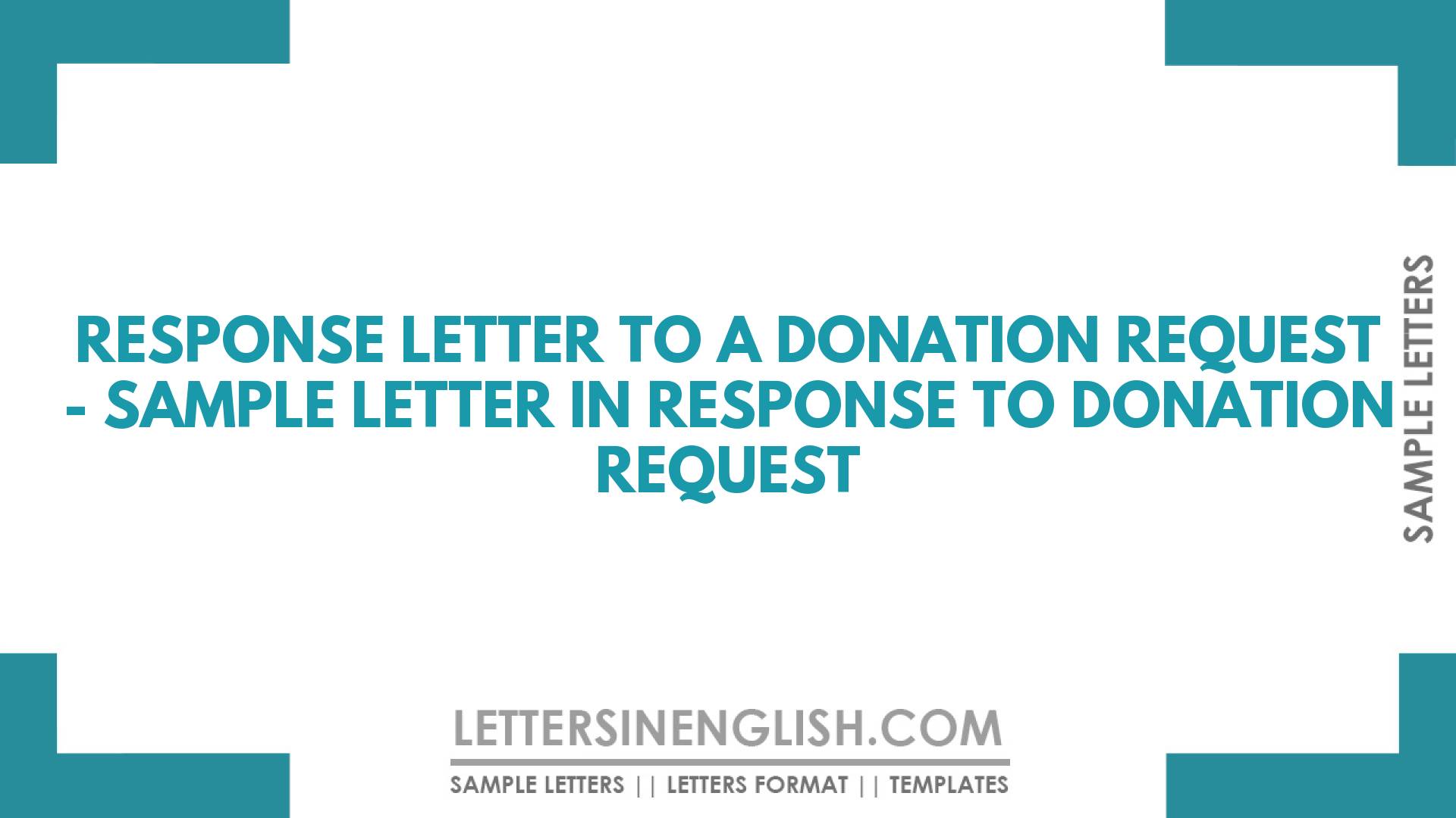 Response Letter to a Donation Request – Sample Letter in Response to Donation Request