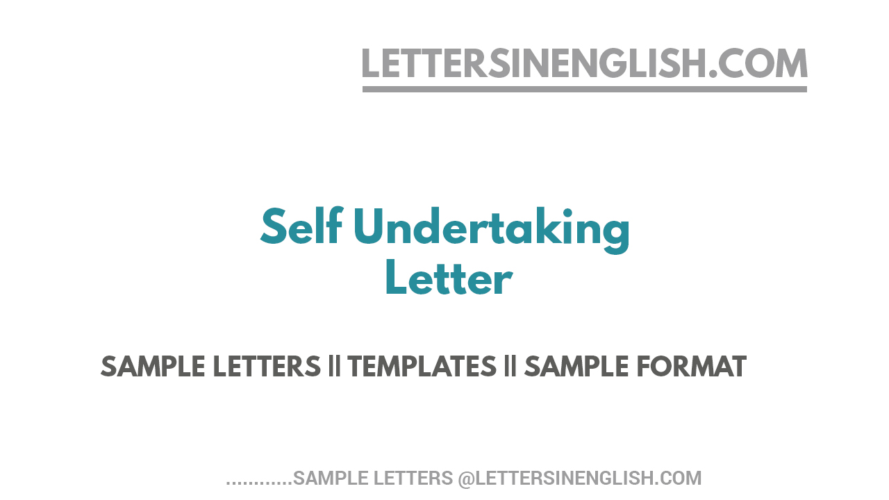 Self Undertaking Letter