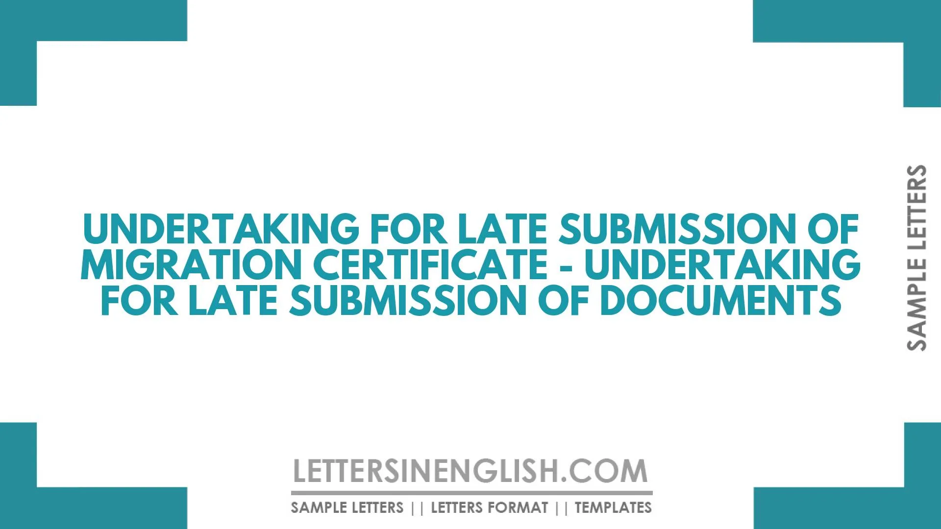 Undertaking for Late Submission of Migration Certificate – Undertaking for Late Submission of Documents