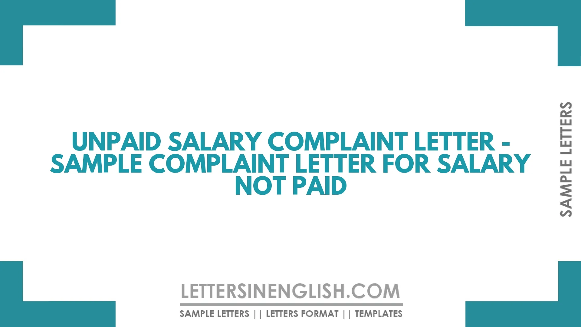 Unpaid Salary Complaint Letter – Sample Complaint Letter for Salary Not Paid